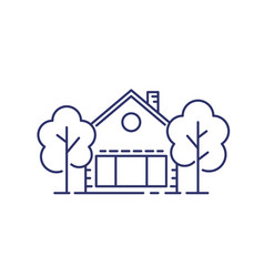 House In Suburb Line Icon