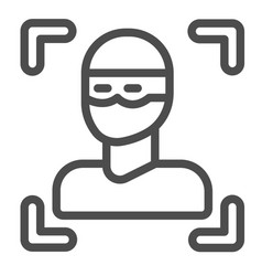 Intruder Thief Burglar Criminal Line Icon Cctv