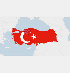 Turkey Map Highlighted In Flag Colors