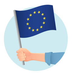 Europe Eu Flag In Hand Icon