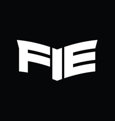 Fe Logo Monogram With Shield Slice Shape Design