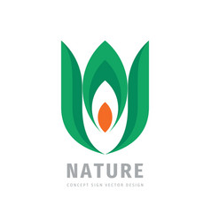 Nature Green Leaves Concept Business Logo Design