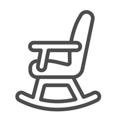 Rocking Chair Line Icon Winter Season Concept