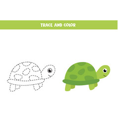 Trace And Color Cute Turtle Space Worksheet