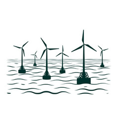 Marine Wind Turbines Generator Energy Flat