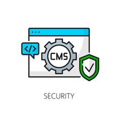 Security Cms Content Management System Line Icon