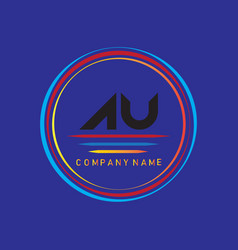 A U Au Logo Design Au Letter Logo