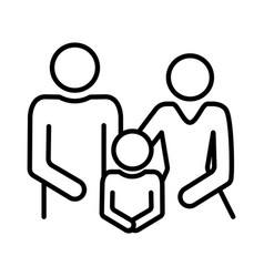 Family Taking Care Of Kid Icon Symbol Outline