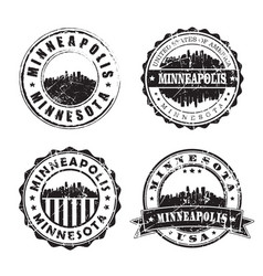 Minneapolis Minnesota Stamp Skyline Postmark