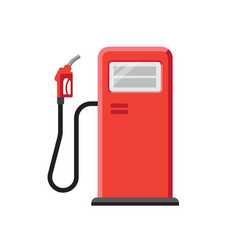 Red Gas Station With Petrol Pump Icon