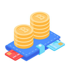 Trendy Isometric Icon Of Digital Wallet