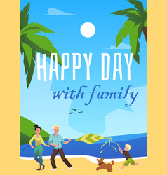 Vertical Poster About Happy Day With Family Flat