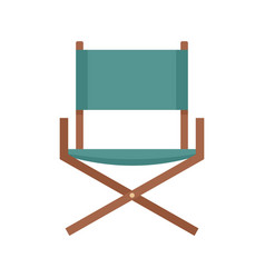 Folding Textile Chair Icon Flat Isolated