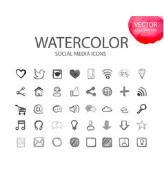 Social Media Symbols Watercolor Ico