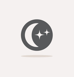 Waning Crescent Moon With Stars Color Icon