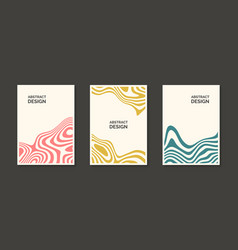 Abstract Wavy Lines Posters Set Liquid Undulate