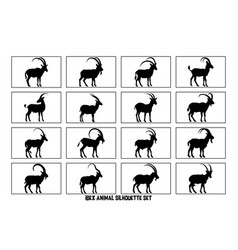 Black Alpine Goat Silhouette Set