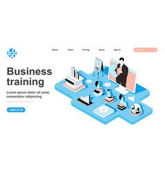 Business Training Isometric Concept Coach Teaches