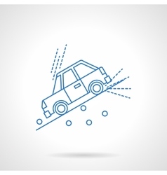 Car On Slope Flat Line Icon