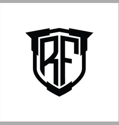 Rf Logo Monogram Letter With Shield Shape Design