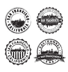 San Francisco California Stamp Skyline Postmark