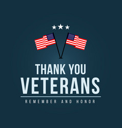 Thank you veterans template design Royalty Free Vector Image