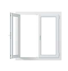 Realistic Pvc Window With Open Sash 3d Mockup