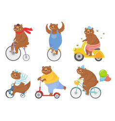 Cartoon Biked Bear Bears On Children Tricycle