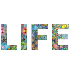 Hand-painted Art Design Hand Drawn Word Life