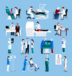 Medical Care People Fllat Icons Set