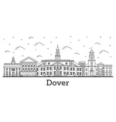 Outline Dover Delaware City Skyline With Historic