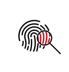 Search Fingerprint Icon Magnifying Glass