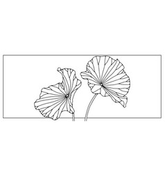 Black Outline Of Two Water Lily Leaves