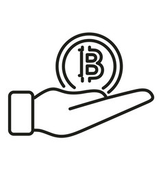 Care Bitcoin Icon Outline Crypto Money