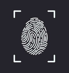 Editable Line Fingerprint Scan Icon