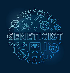 Geneticist Concept Blue Round Linear