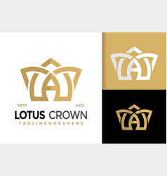 A Letter Lotus Crown Logo Design Brand Identity