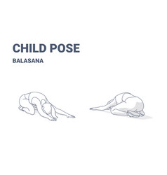 Child Pose Exercise Female Workout Outlined