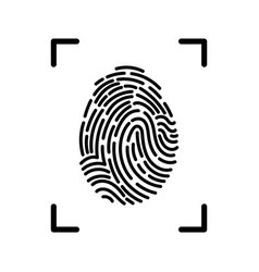 Editable Line Fingerprint Scan Icon