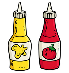 Sauce Bottle Cartoon Colored Clipart