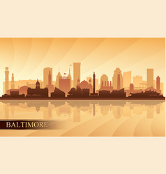 Baltimore City Skyline Silhouette Background