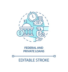 Federal And Private Loans Turquoise Concept Icon