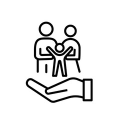 Hand Holding A Family With Kid Icon Symbol