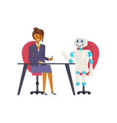 Job Interview With Real People And Robot