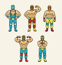 Lucha Libre Characters Mexican Wrestler Fighters