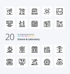 20 Science Line Icon Pack Like Science Flasks