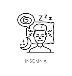 Insomnia Line Icon Anemia Symptom Disease