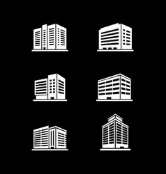 Set Glyph Icons Of Apartment House