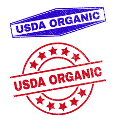 Usda Organic Grunge Watermarks In Round