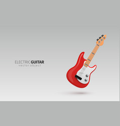 3d Cartoon Red Electric Guitar Black